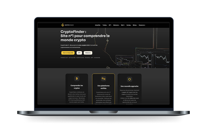 Refonte UI UX du site Cryptofinder avec design system moderne