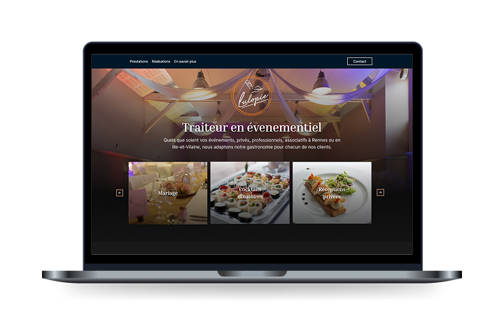 Site vitrine WordPress pour traiteur avec formulaire de contact et design responsive