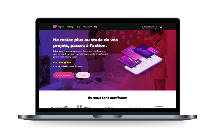 Plateforme de formation en ligne et interface personnalisée